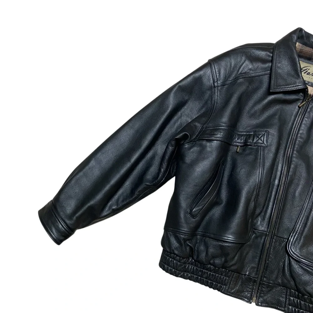Vintage 1990s Gianti Collection Bomber Leather Jacket Streetwear Moto Jacket